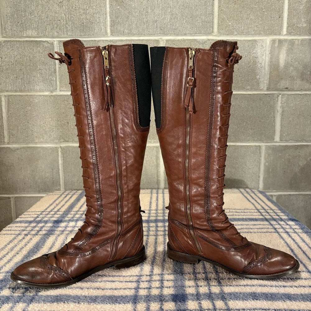 Zara tall leather riding boots. - Picture 3 of 13